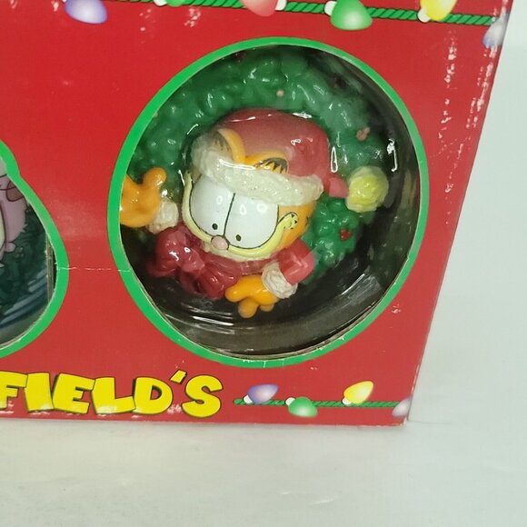 Garfield Arlene Cat Collectible Coffee Mug Cup Merry Kissmas Ornament Set 1996 - Picture 2 of 6